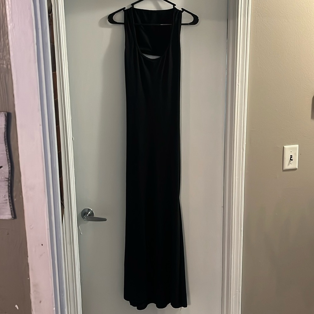 Black curve hugging dress!